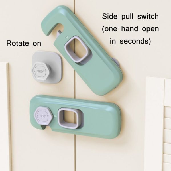 Children Anti-pinch Hand-opening Door Safety Lock (Green) - Image 5