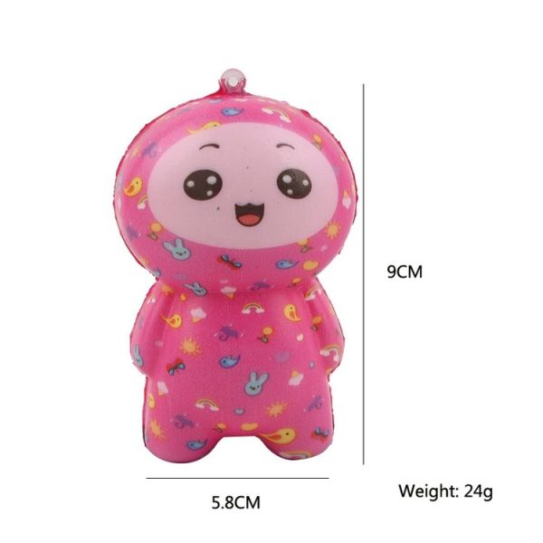 2 PCS TTPU1252 Color-Printed Smiley Face Doll Slow Rebound Decompression Toy (Pink) - Image 2