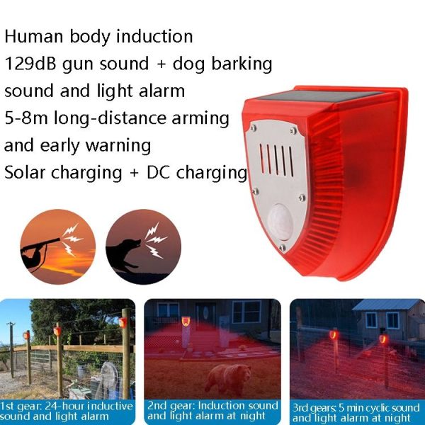 N911M Solar Animal Repeller Outdoor Sound And Light Alarm, Specification: with Induction - Image 4