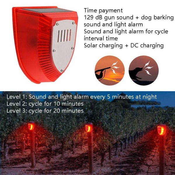 N911M Solar Animal Repeller Outdoor Sound And Light Alarm, Specification: Timing Model - Image 3