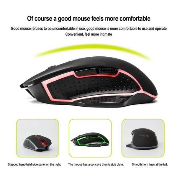 FOREV FV-W3 4 Keys Notebook Wireless Mouse RGB Colorful Luminous Mouse (Black) - Image 4