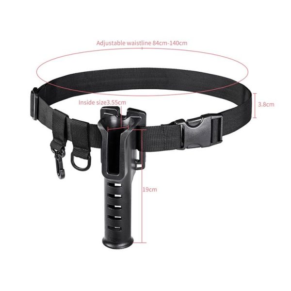 Fishing Rod Waist Belt Rod Holder Fishing Rod Waist Support (28157-B Black) - Image 3