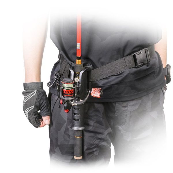 Fishing Rod Waist Belt Rod Holder Fishing Rod Waist Support (28157-B Black) - Image 7
