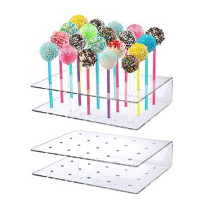 2pcs / Set 20-Hole Lollipop Stand Snack Stick Display Stand (Transparent)