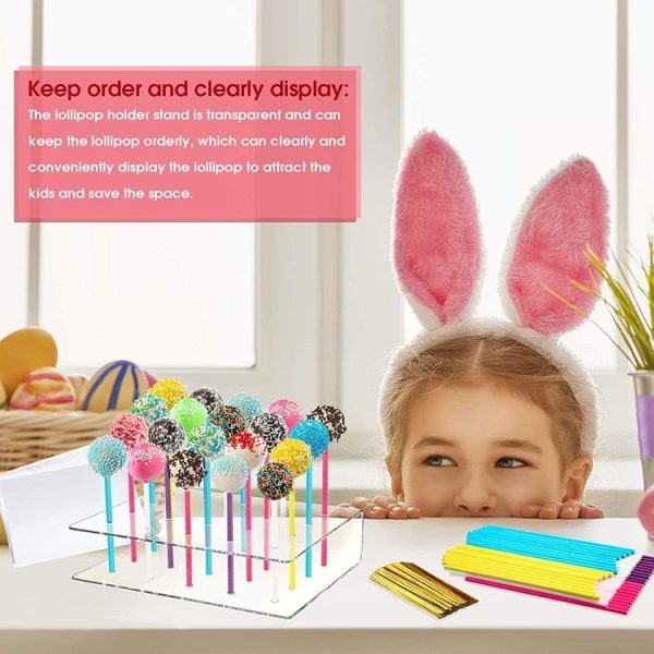 2pcs / Set 20-Hole Lollipop Stand Snack Stick Display Stand (Transparent) - Image 4