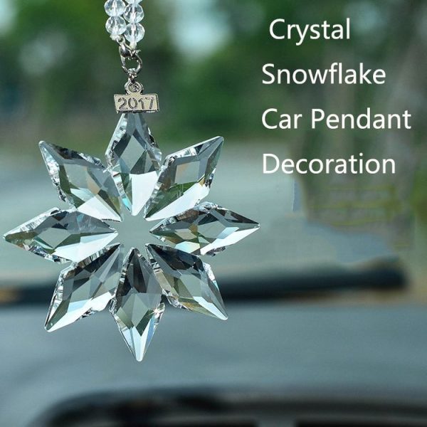 7028 Crystal Snowflake Car Pendant Decoration, Colour: Transparent - Image 4