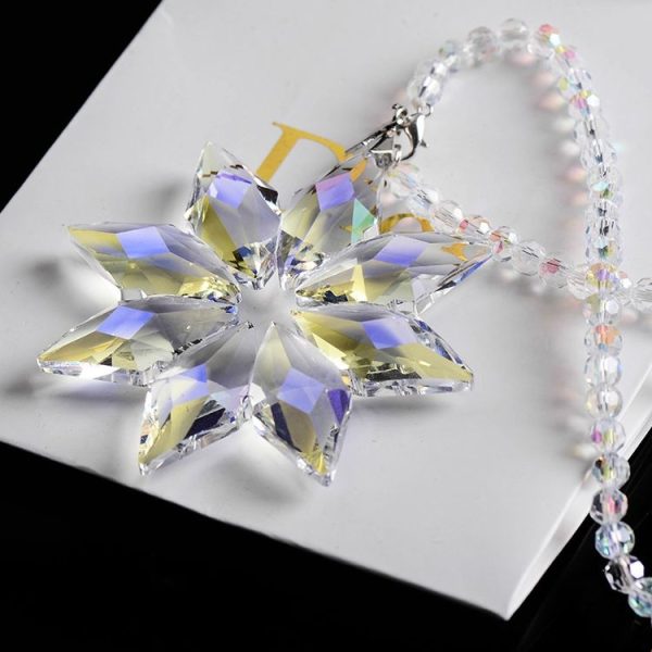 7028 Crystal Snowflake Car Pendant Decoration, Colour: Transparent - Image 5