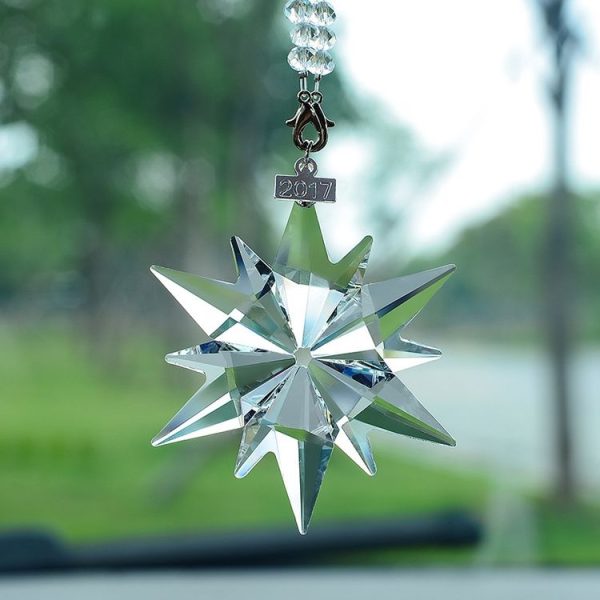 7024 Crystal Snowflake Car Pendant Decoration, Colour: Transparent