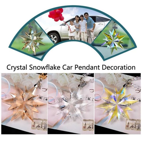 7024 Crystal Snowflake Car Pendant Decoration, Colour: Transparent - Image 2