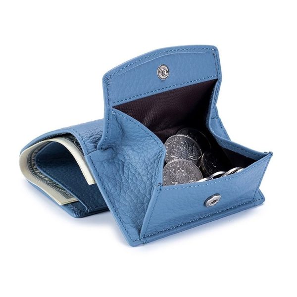 CL-2753 Leather RFID Short Coin Purse Wallet (Dark Green) - Image 3