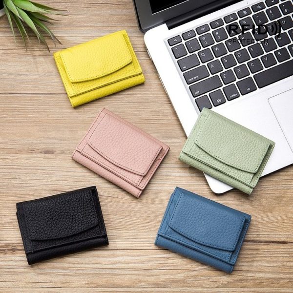 CL-2753 Leather RFID Short Coin Purse Wallet (Dark Green) - Image 6