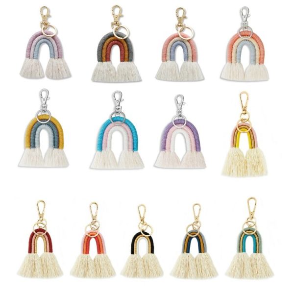 Hand-Woven Bohemian Tassel Bag Pendant (Blue Color K68213) - Image 2