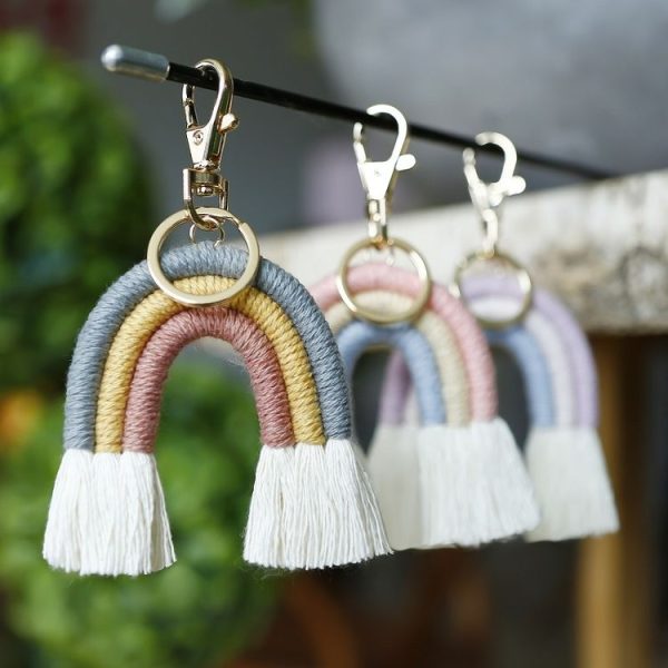 Hand-Woven Bohemian Tassel Bag Pendant (Blue Color K68213) - Image 4