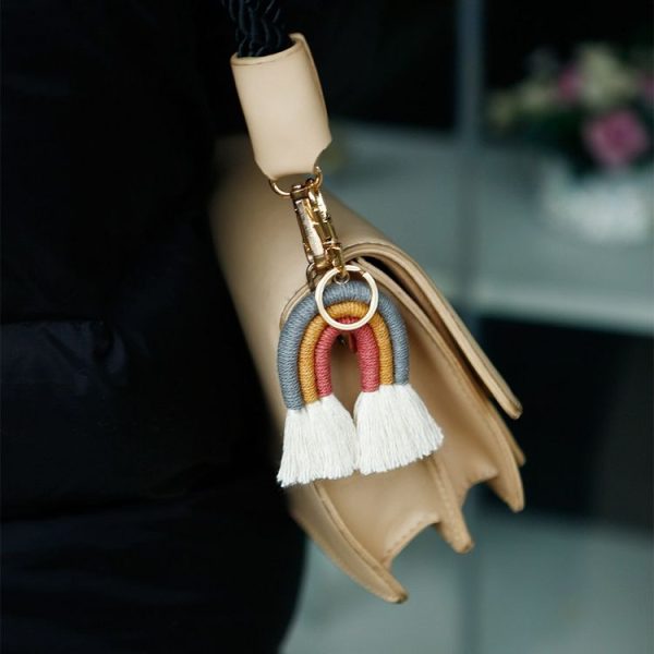 Hand-Woven Bohemian Tassel Bag Pendant (Blue Color K68213) - Image 5