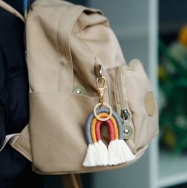 Hand-Woven Bohemian Tassel Bag Pendant (Blue Color K68213) - Image 6