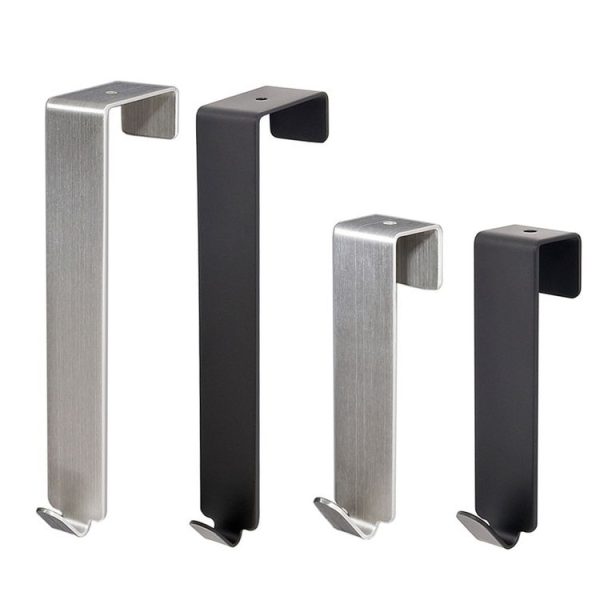 Stainless Steel Door Hook Cabinet Bedroom Door Hook, Style: Long Black - Image 2