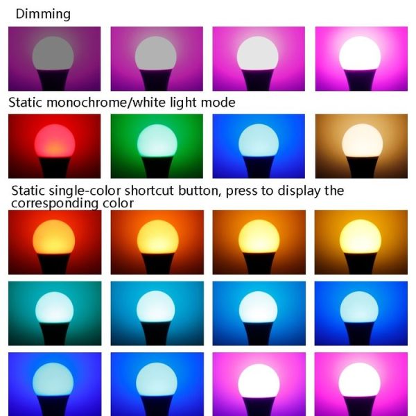 Smart Remote Control RGB Bulb Light, Power: 20W (White) - Image 6
