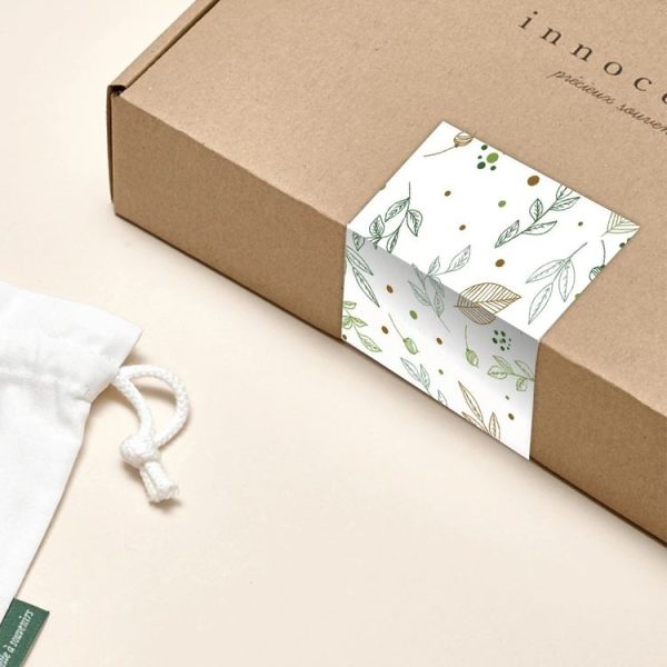 4 Packs 50 Sheets / Pack Green Leaf Rectangular Stickers Gift Box Sealing Stickers (A2) - Image 4