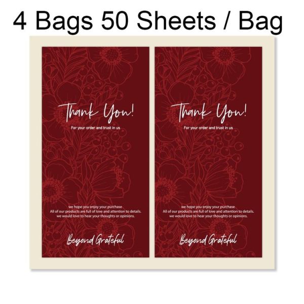 4 Bags 50 Sheets / Bag Rectangular Stickers Gift Box Sealing Stickers (A1)