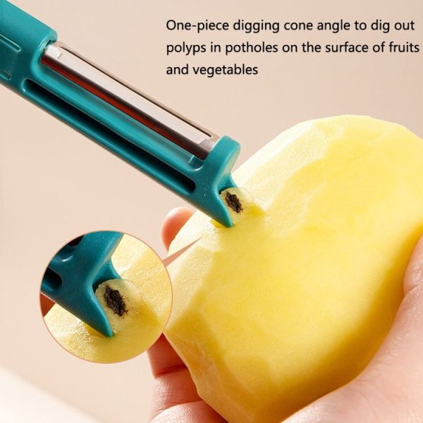Multifunctional Fruit And Vegetable Cleaning Brush (Green) - Image 4
