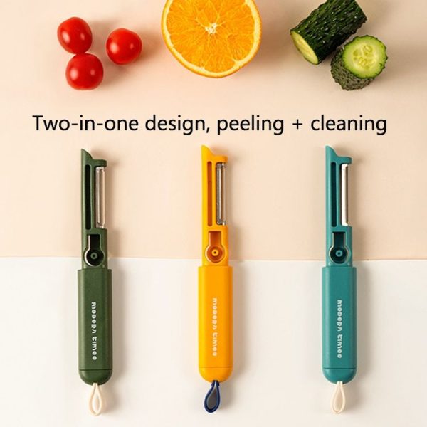 Multifunctional Fruit And Vegetable Cleaning Brush (Green) - Image 7