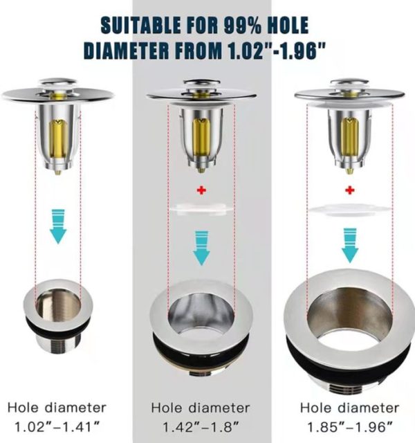 Basin Drain Bounce Core Push-Type Leaking Plug (Bouncing Core) - Image 3