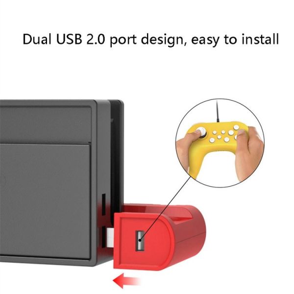 DOBE TNS-0122 4 In 1 Gamepad Charging Dock For Switch OLED (Red Black) - Image 6