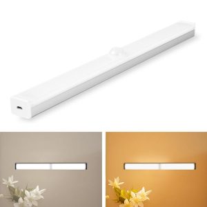 LED Human Body Induction Lamp Long Strip Charging Cabinet Lamp Strip, Size: 15cm (Silver and White Light)