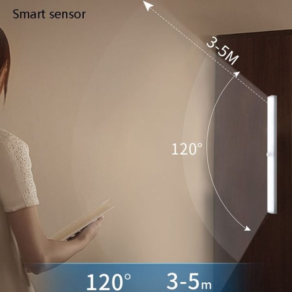 LED Human Body Induction Lamp Long Strip Charging Cabinet Lamp Strip, Size: 21cm (Silver and White Light) - Image 3
