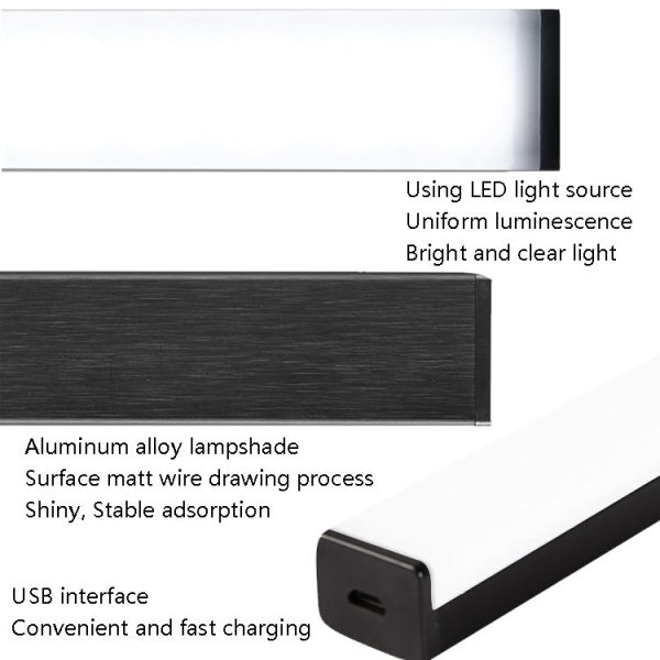 LED Human Body Induction Lamp Long Strip Charging Cabinet Lamp Strip, Size: 21cm (Silver and White Light) - Image 4