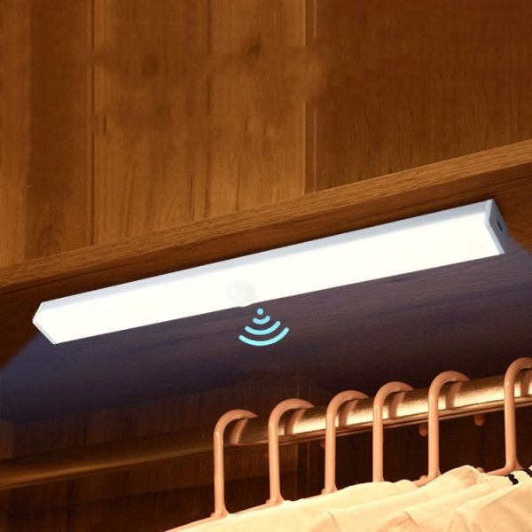 LED Human Body Induction Lamp Long Strip Charging Cabinet Lamp Strip, Size: 21cm (Silver and White Light) - Image 7