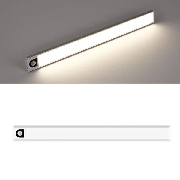 Intelligent Automatic Human Body Induction Wireless LED Lamp 60cm (Silver + Neutral Light)