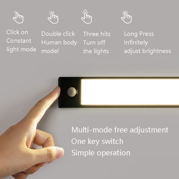 Intelligent Automatic Human Body Induction Wireless LED Lamp 60cm (Silver + Neutral Light) - Image 5