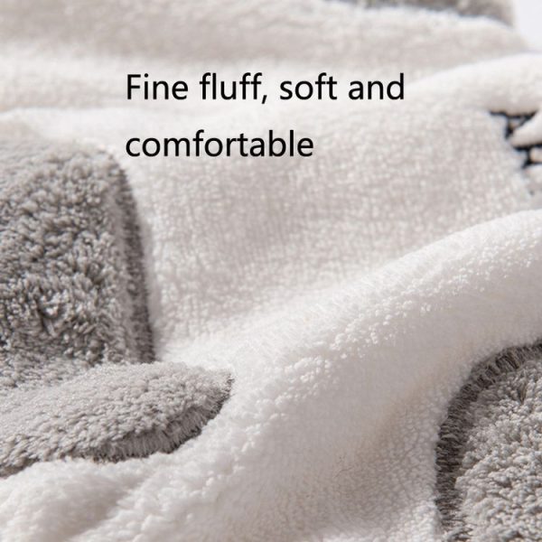 Home Kitchen Bathroom Cute Cat Hand Towel (Grey) - Image 4