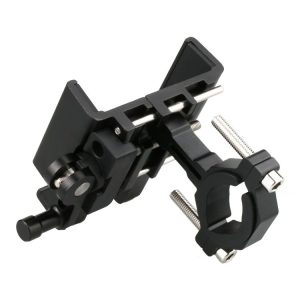 BG-BM17 Mountain Border Aluminum Alloy Rocker Mobile Phone Frame, Colour: Black Not Rotatable