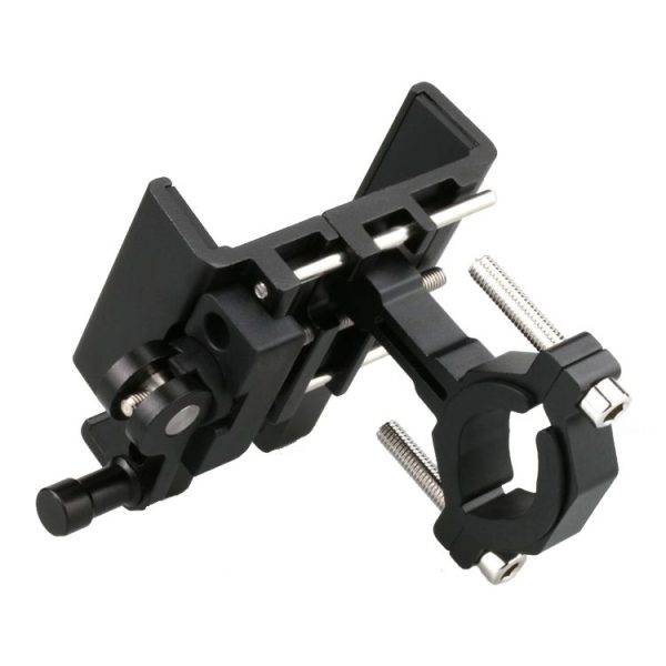 BG-BM17 Mountain Border Aluminum Alloy Rocker Mobile Phone Frame, Colour: Black Not Rotatable
