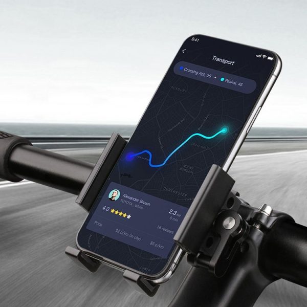 BG-BM17 Mountain Border Aluminum Alloy Rocker Mobile Phone Frame, Colour: Black 360 Degree Rotation - Image 2