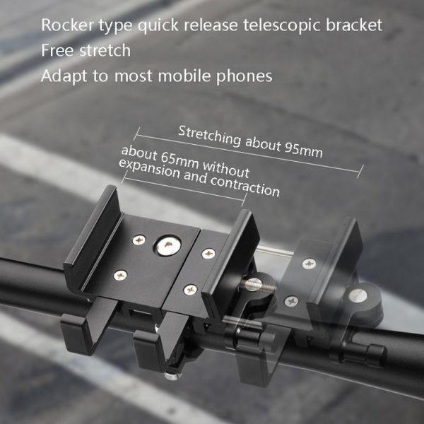 BG-BM17 Mountain Border Aluminum Alloy Rocker Mobile Phone Frame, Colour: Black 360 Degree Rotation - Image 3