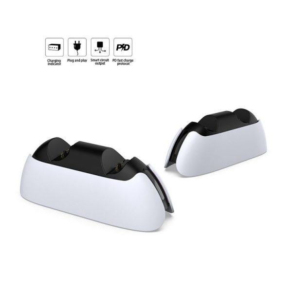 DOBE TP5-05103 Contact-Type Gamepad Charging Base With Indicator Light For PS5 (White) - Image 2