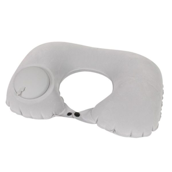 Travel Inflatable Press U-Shaped Neck Guard Pillow, Colour: Flocked U009-03(Light Gray)