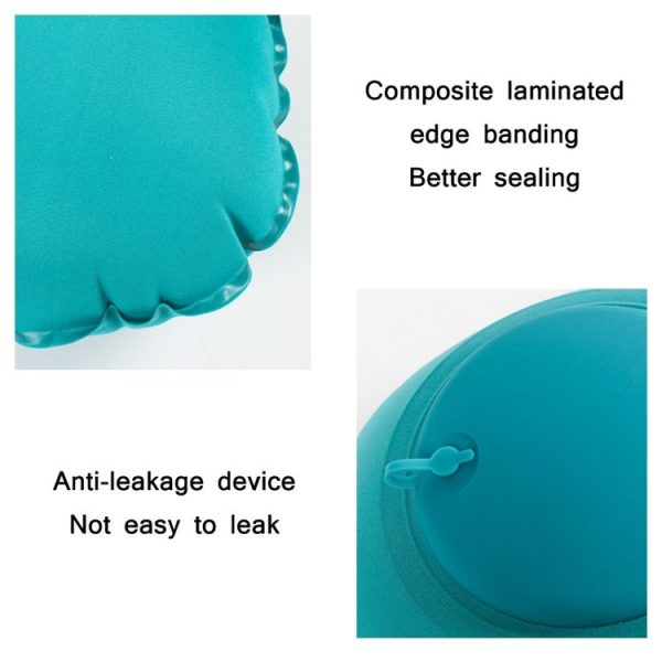 Travel Inflatable Press U-Shaped Neck Guard Pillow, Colour: Flocked U009-04(Medium Blue) - Image 5