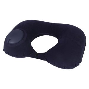 Travel Inflatable Press U-Shaped Neck Guard Pillow, Colour: Flocked U009-05(Dark Blue)