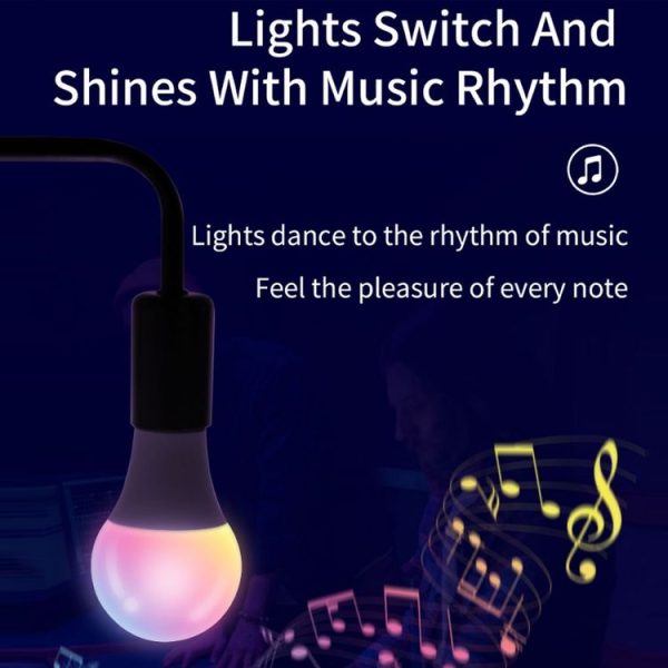 2 PCS Tuya TY-10W RGB+CCT Bluetooth Mobile Phone Control Smart LED Bulb Ball (RGB + Warm + White Light) - Image 6