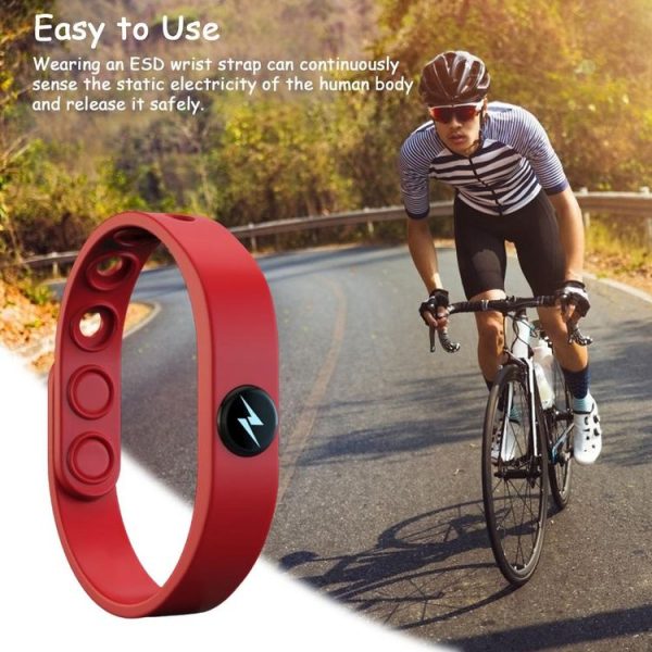 Wireless Anti-Static Silicone Bracelet (Black Simple) - Image 7