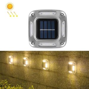 8 LED Solar Wall Lamp Outdoor Stainless Steel Buried Light (Warm Light)
