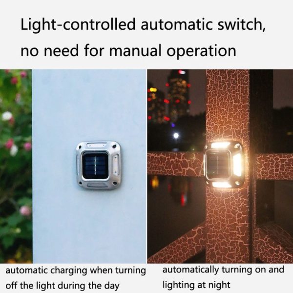 8 LED Solar Wall Lamp Outdoor Stainless Steel Buried Light (Warm Light) - Image 4