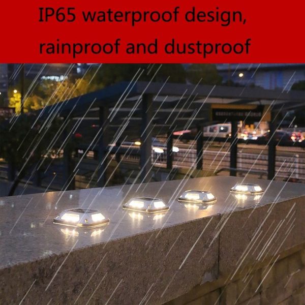 8 LED Solar Wall Lamp Outdoor Stainless Steel Buried Light (Warm Light) - Image 5