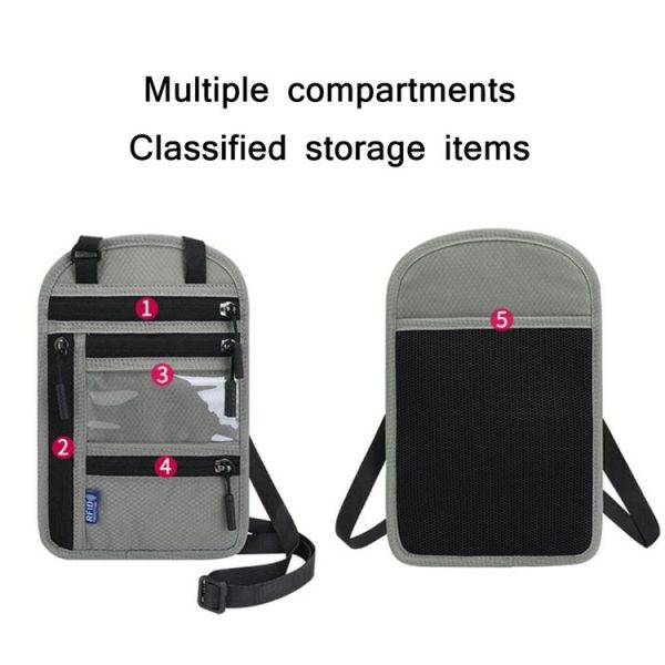 RFID Multi-Function Halter Passport Bag Certificate Protection Cover (Black) - Image 5