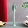 2 PCS 3 in 1 Wheat Straw Portable Knife, Fork, Spoon Cutlery Set (Green)