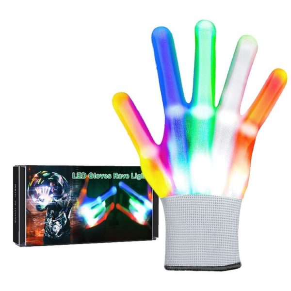 1 Pairs Hand Bones LED Glowing Gloves, Size: XL (Colorful) - Image 4